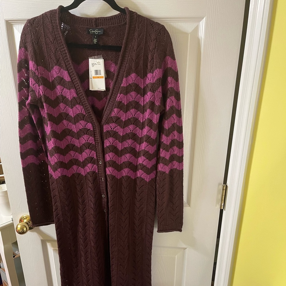 NWT Jessica‎ Simpson long sweater clover stripe Jolie size small